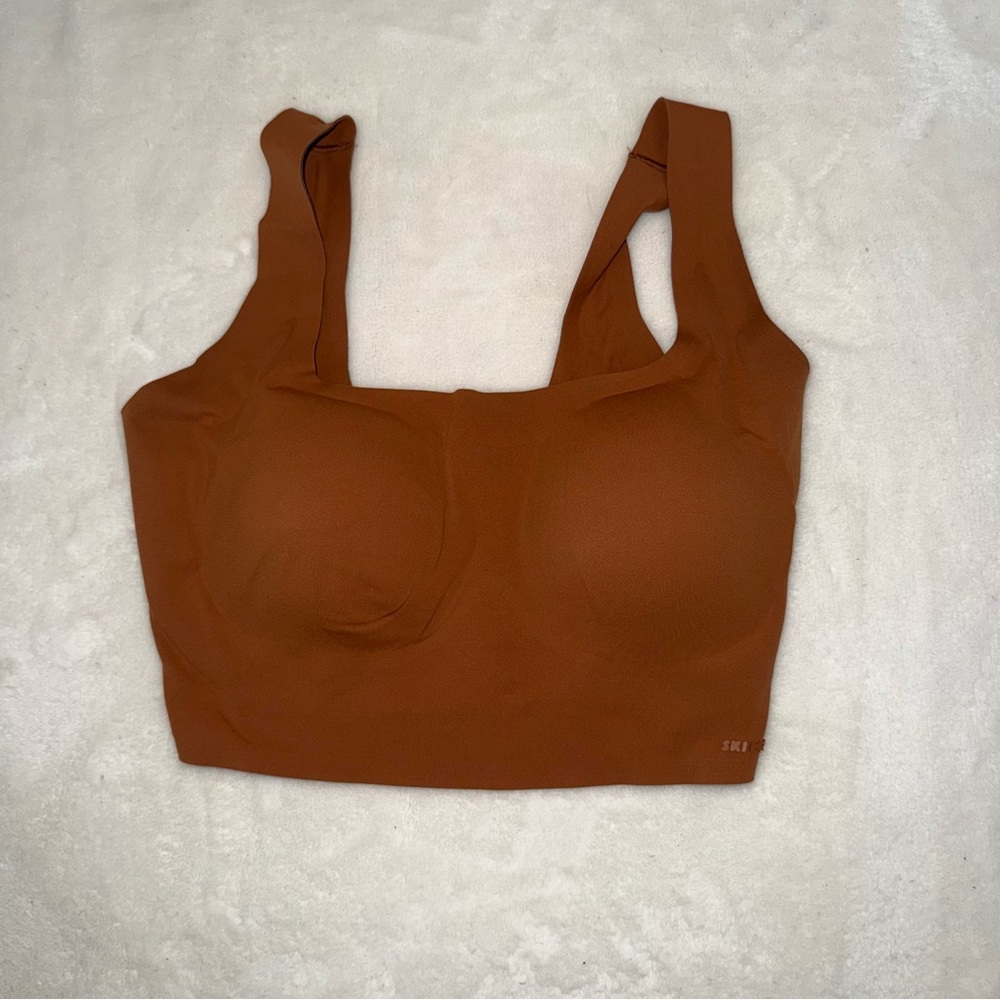SKIMS Longline Bralette Copper Bra Top S-DD EUC